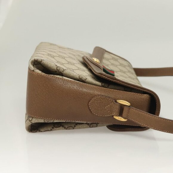 GUCCI GG Supreme Web Sherry Shoulder Bag PVC Beige Gold 904 02 084 Auth BA2769 - Picture 6 of 16